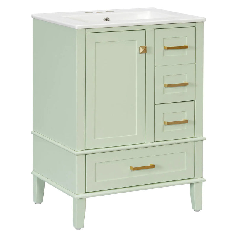 Bathroom Vanity, Modern Bathroom Cabinet With Sink Combo Set, Bathroom Storage Cabinet With A Soft Closing Door And 3 Drawers, Solid Wood Frame by HouseOfZazla