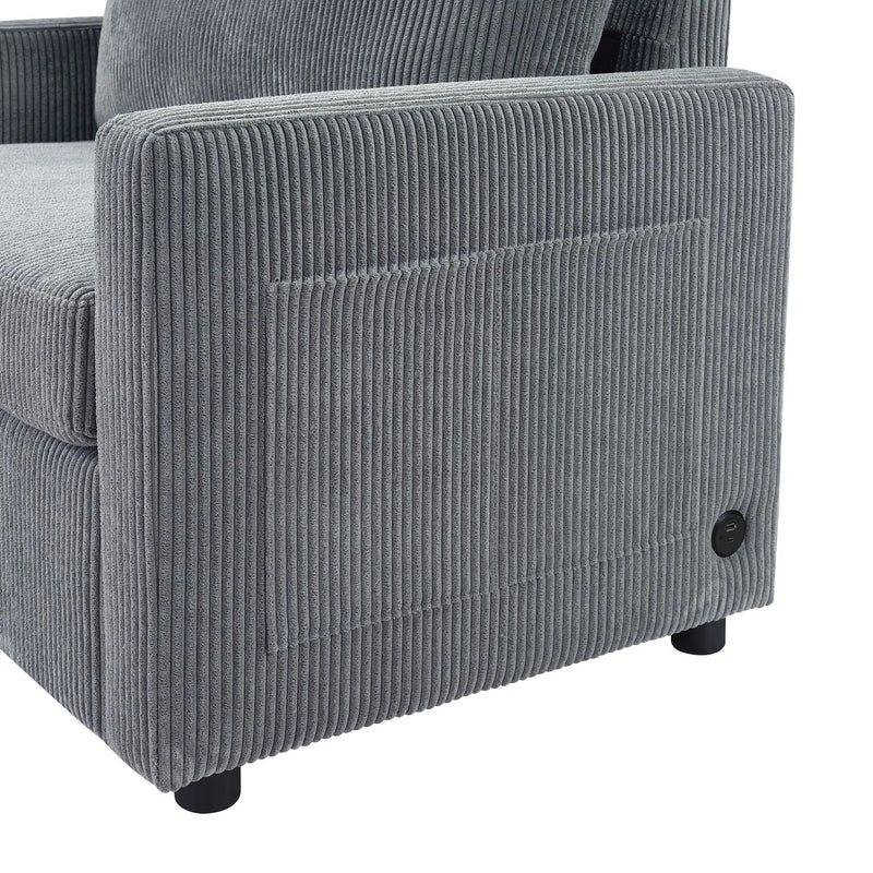 Sleeper Sofa With Foldable Mattress, USB Ports, Side Table & Storage Pocket by HouseOfZazla