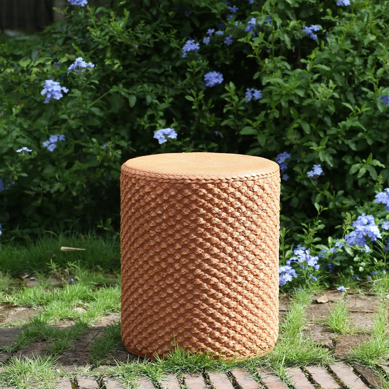 Evie Outdoor Patio Round MGO Side Table Brown by HouseOfZazla