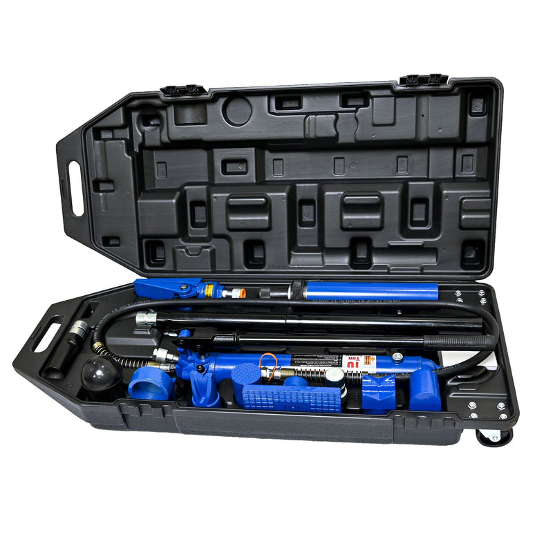 10 Ton Portable Hydraulic Equipment Kit For Metal Work - Black / Blue by HouseOfZazla