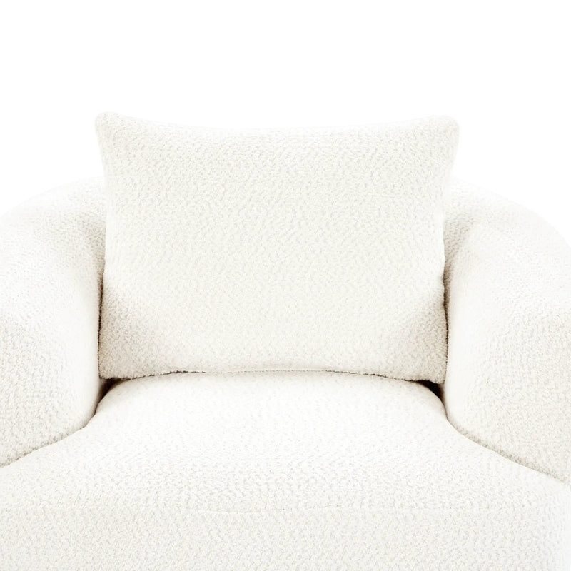 360° Swivel Barrel Sofa Chair With Throw Pillow, Upholstered Accent Chair by HouseOfZazla