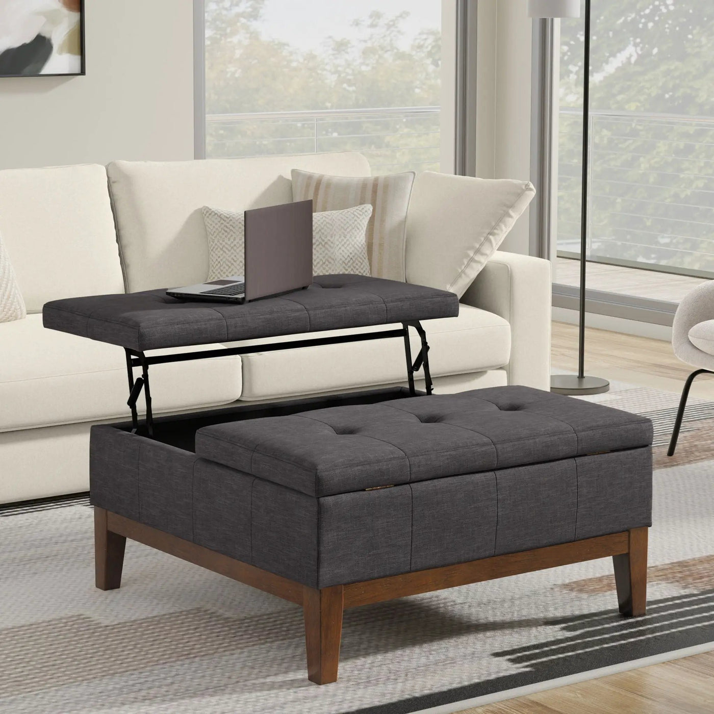 Dover - Multifunctional Lift Top Coffee Table Storage Ottoman by HouseOfZazla