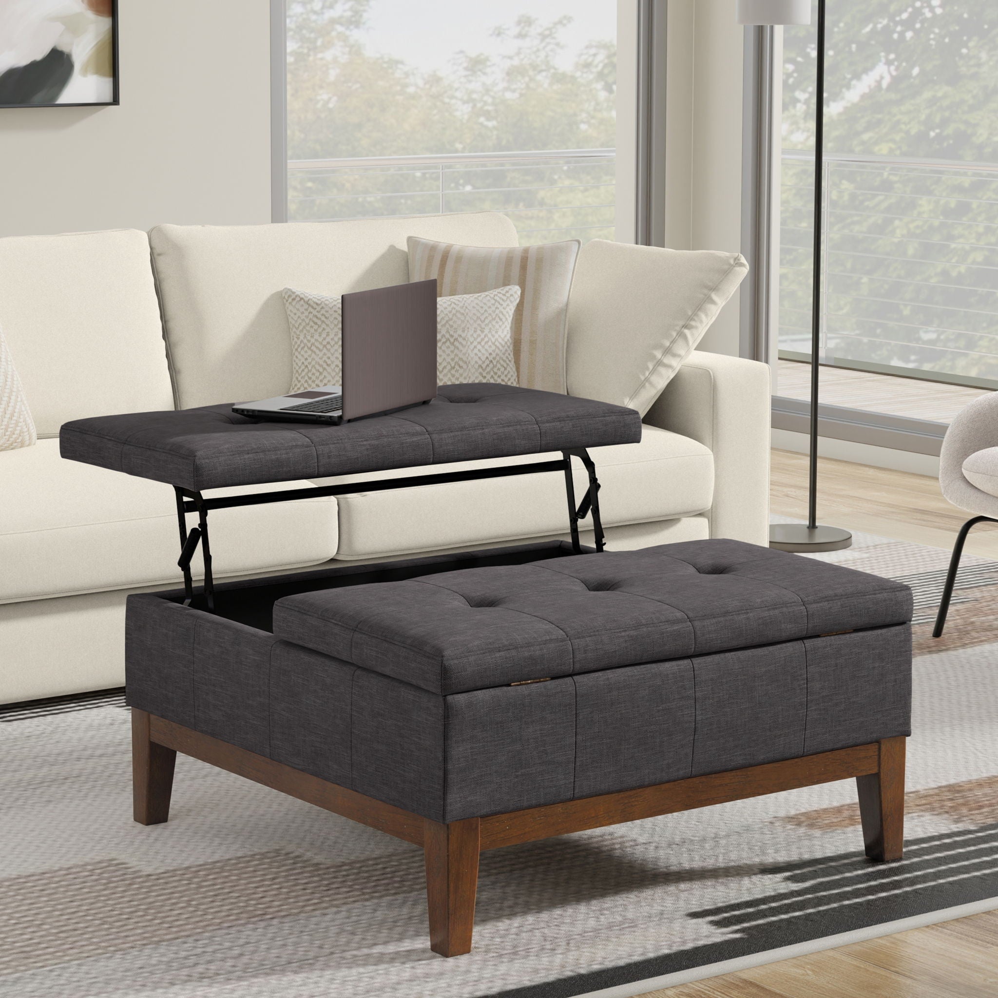 Dover - Multifunctional Lift Top Coffee Table Storage Ottoman by HouseOfZazla