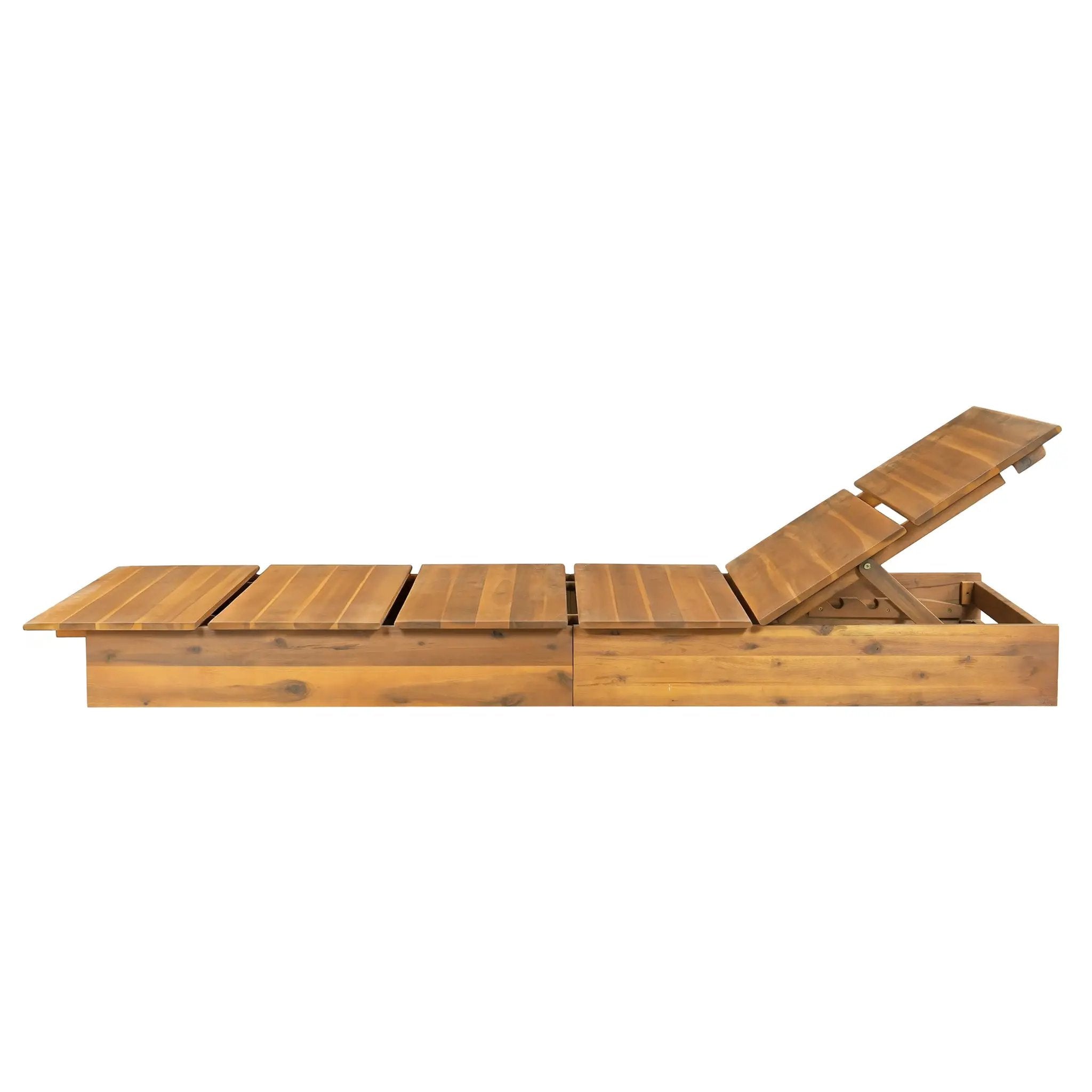 Acacia Wood Outdoor Chaise Lounge by HouseOfZazla