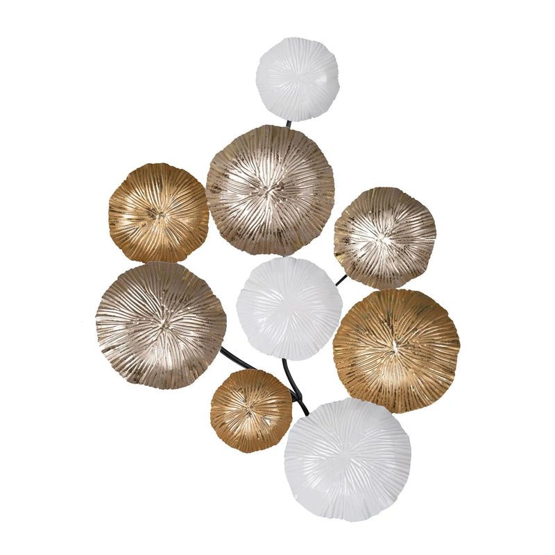 Contemporary Metal Wall Decor Accent - Golden / White by HouseOfZazla