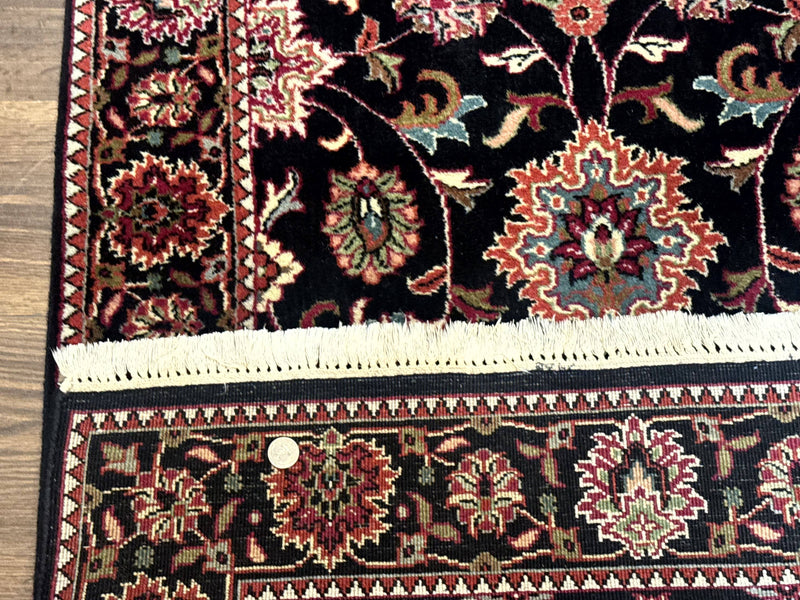 Indo Persian Sarouk Rug 3x5, Black Traditional Oriental Carpet by Jewel Rugs