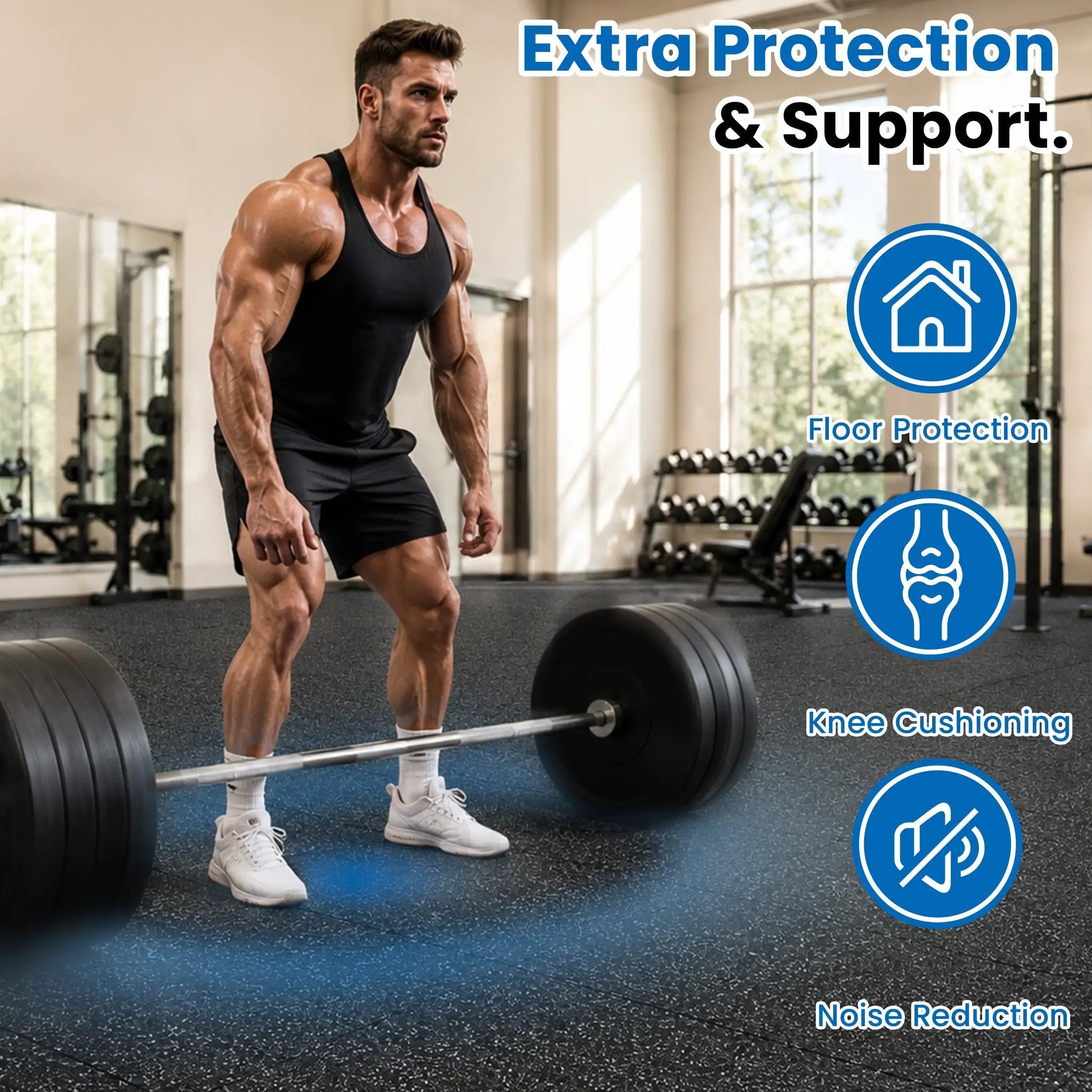 0.6 Inch Thick Gym Floor Mats with EVA Foam by HouseOfZazla