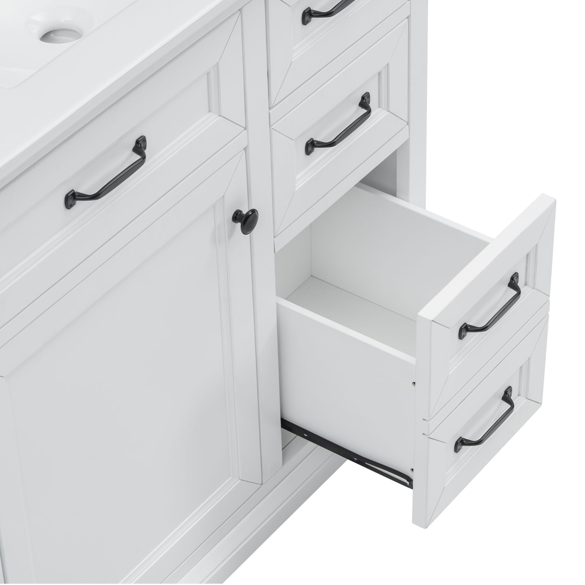 36" Bathroom Vanity With Sink, 2 Tip-Out Drawers, Soft Close Hinges by HouseOfZazla
