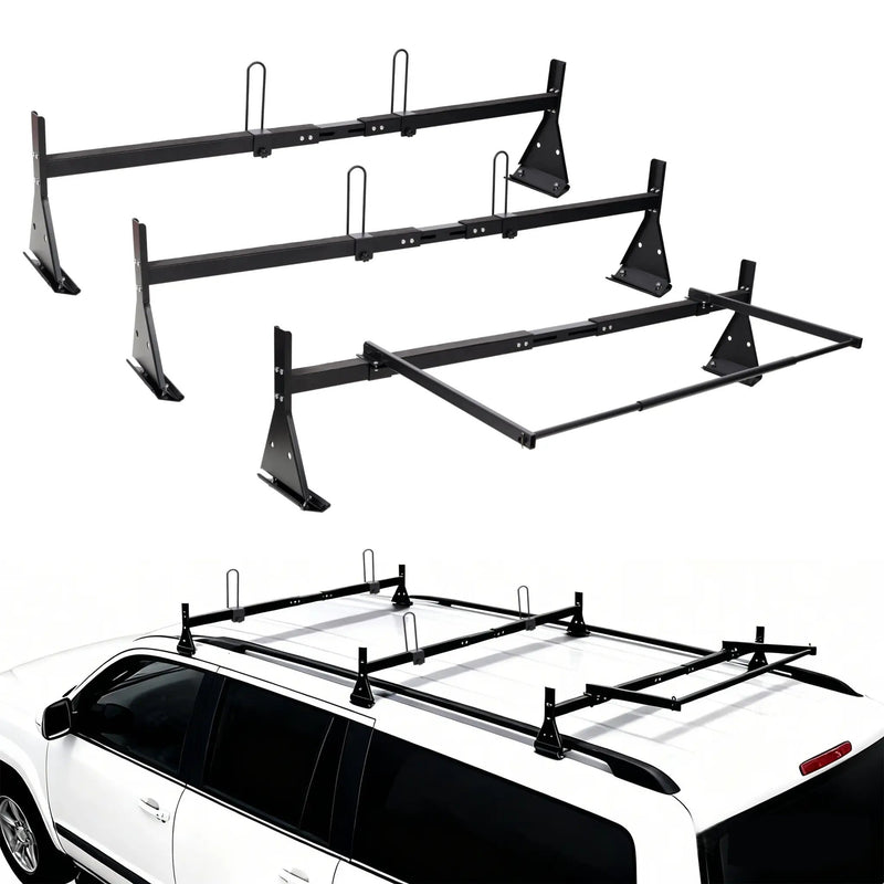 Heavy-Duty Steel Ladder Roof Racks with Rear Roller by HouseOfZazla