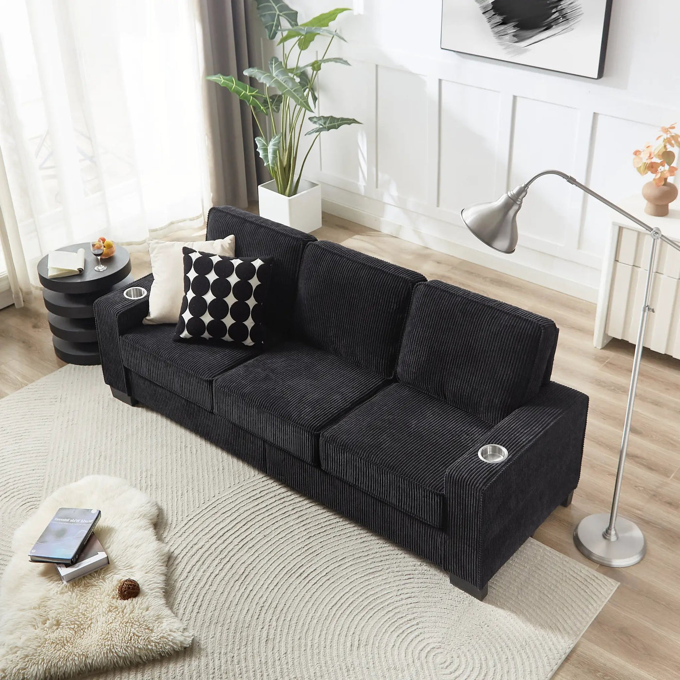 Modern Corduroy 3-Seater Sofa by HouseOfZazla