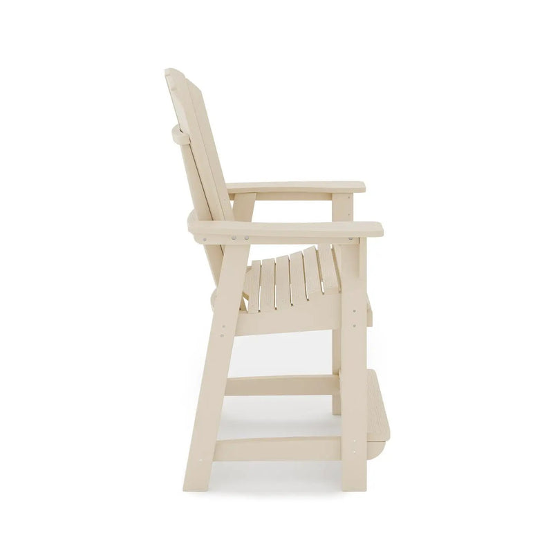 Adirondack Style Counter Chair Stylish HDPE Poly Lumber For Dining, Patio, And Garden Comfort by Unique Piece Furniture