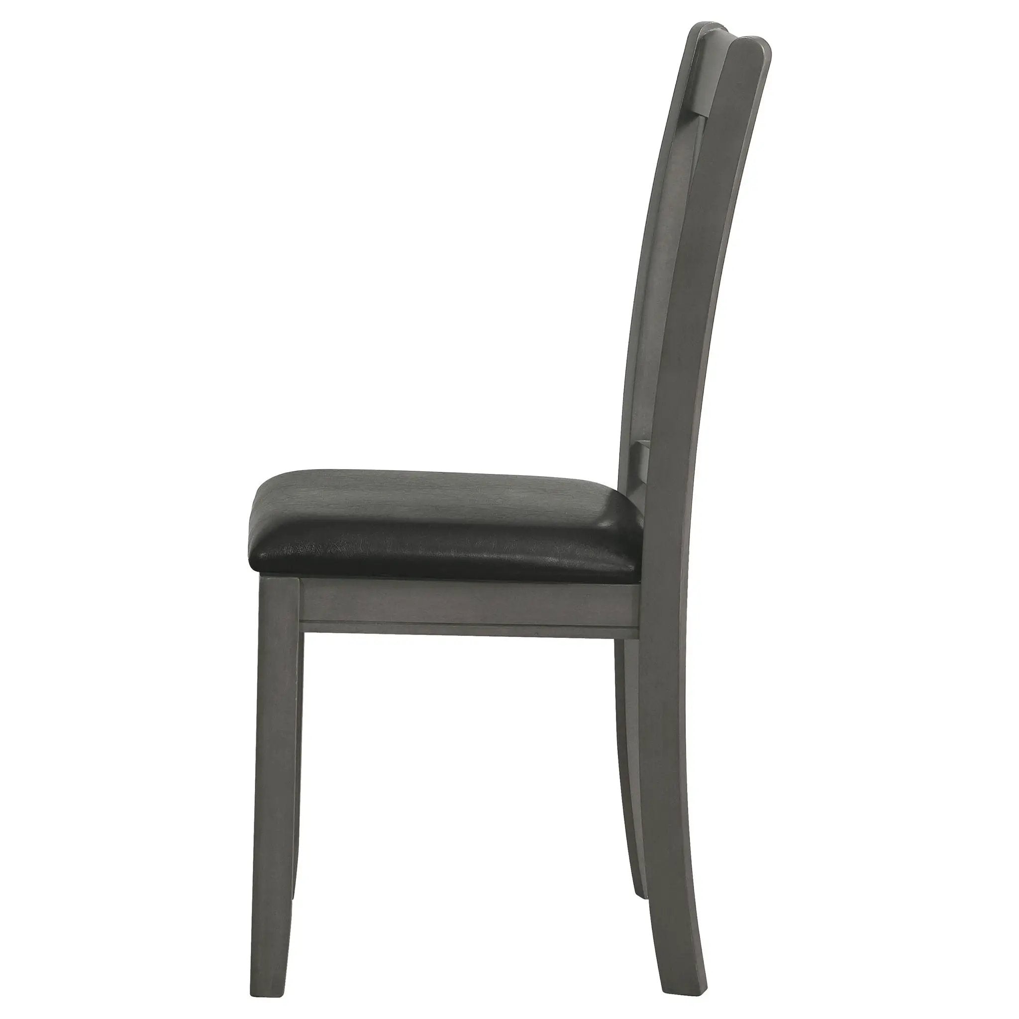 Lavon Wood Dining Side Chair Black and Medium Grey (Set of 2) by Unique Piece Furniture