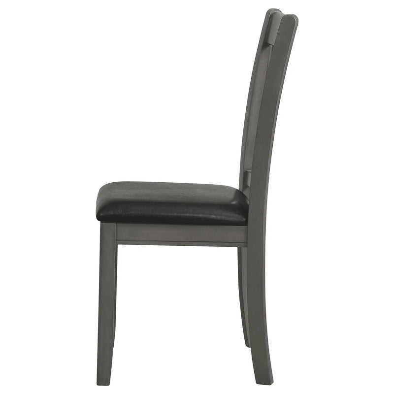 Lavon Wood Dining Side Chair Black and Medium Grey (Set of 2) by Unique Piece Furniture