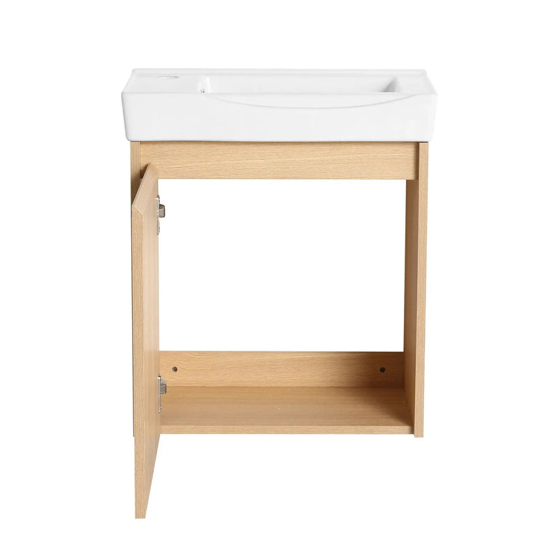 Modern Bathroom Vanity With Ceramic Basin, Wall Mounted Floating Sink Combo, Storage Cabinet by HouseOfZazla
