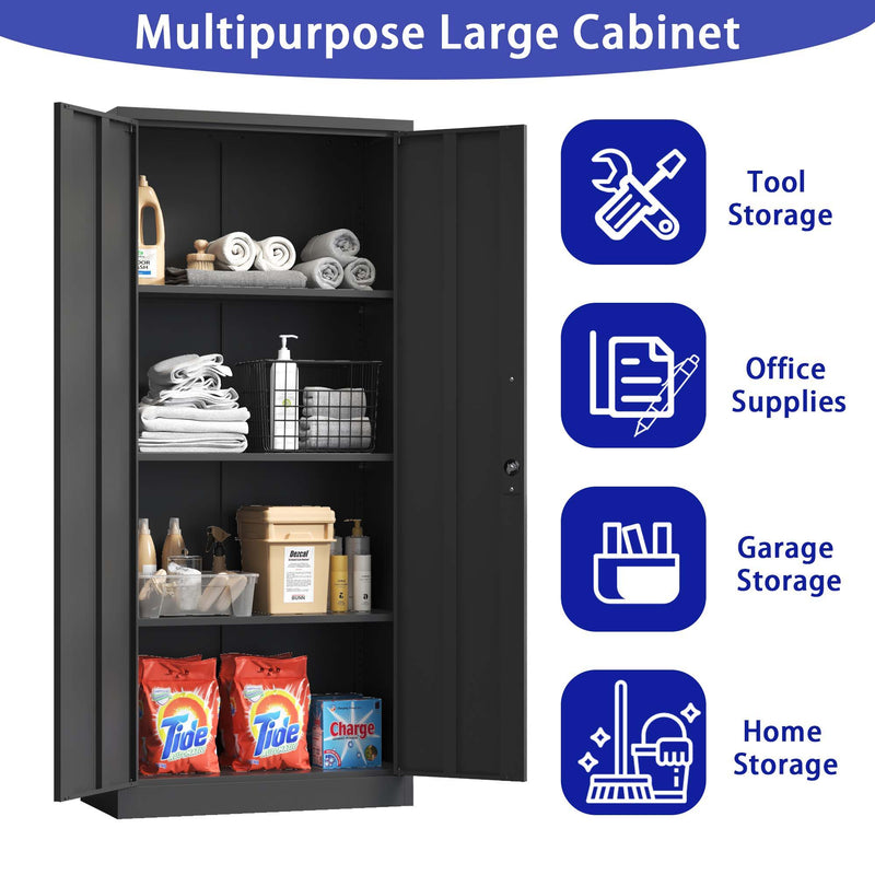 Heavy Metal Garage Storage Cabinet With Locking Doors, Steel, Adjustable Shelves by HouseOfZazla