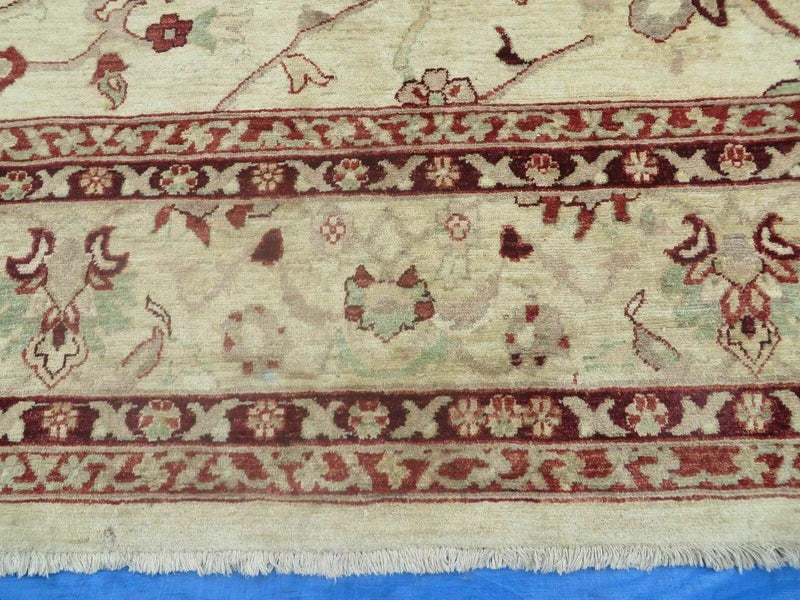 10' X 14' Vintage Hand Knotted Made Indian Agra Wool Rug Vegetable Dyes by Jewel Rugs