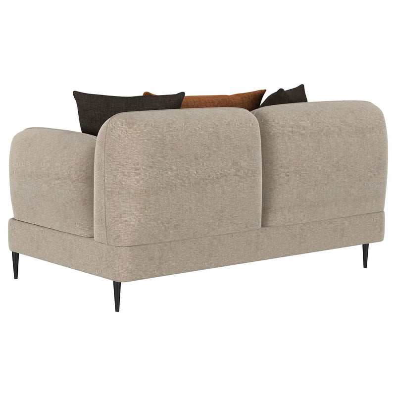 Jade Chenille Upholstered Sculpted Track Arm Loveseat Latte by Unique Piece Furniture