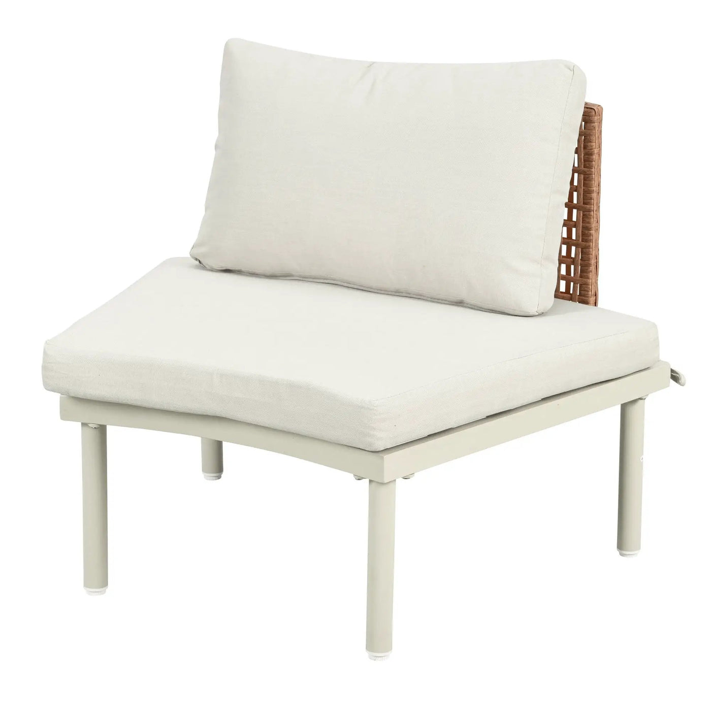 6 Piece Patio Set, Half Moon Outdoor Sectional Sofa With 2 High Low Coffee Tables, 4 Pillows & Cushions by HouseOfZazla