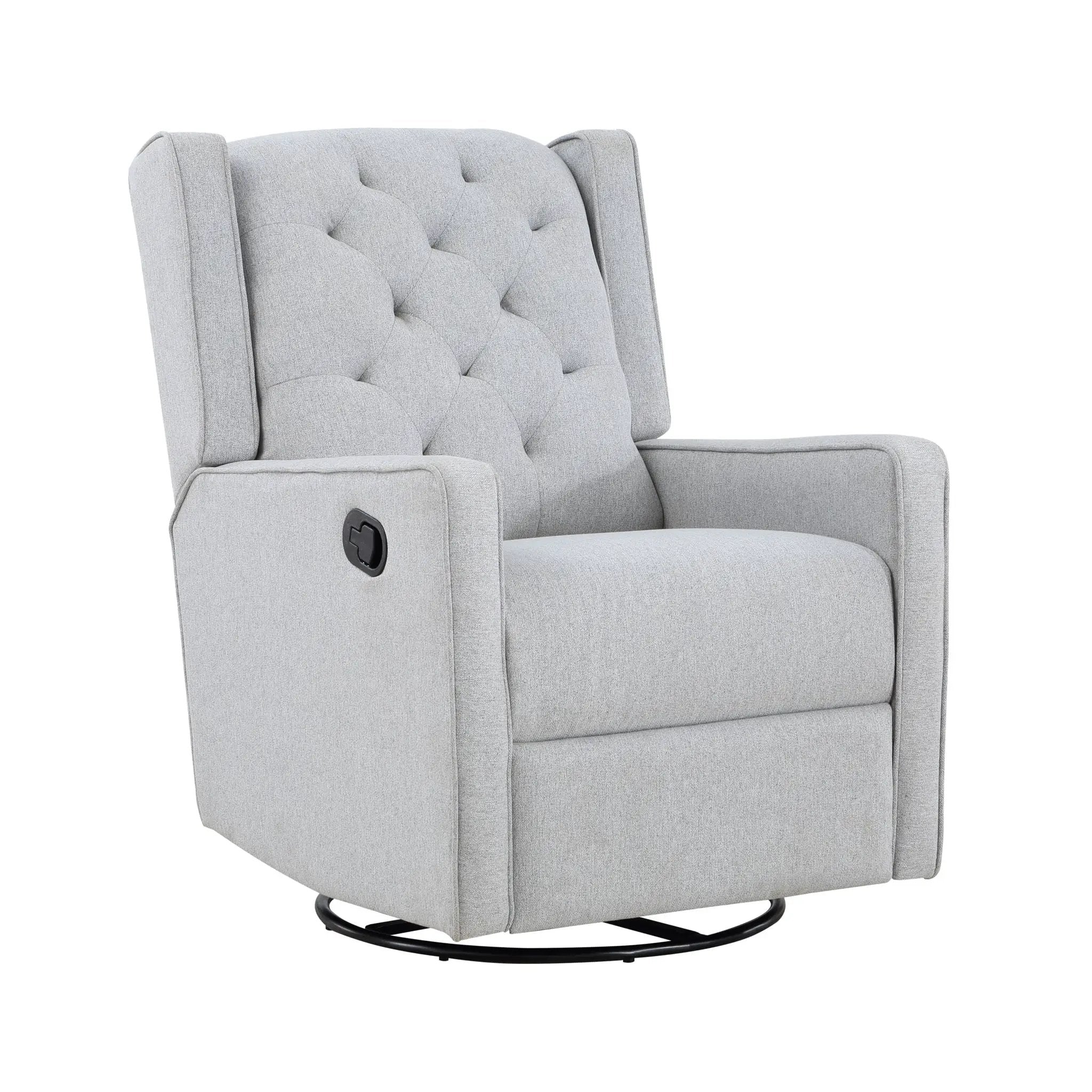 Milah - Gliding Swivel Recliner Tufted by HouseOfZazla