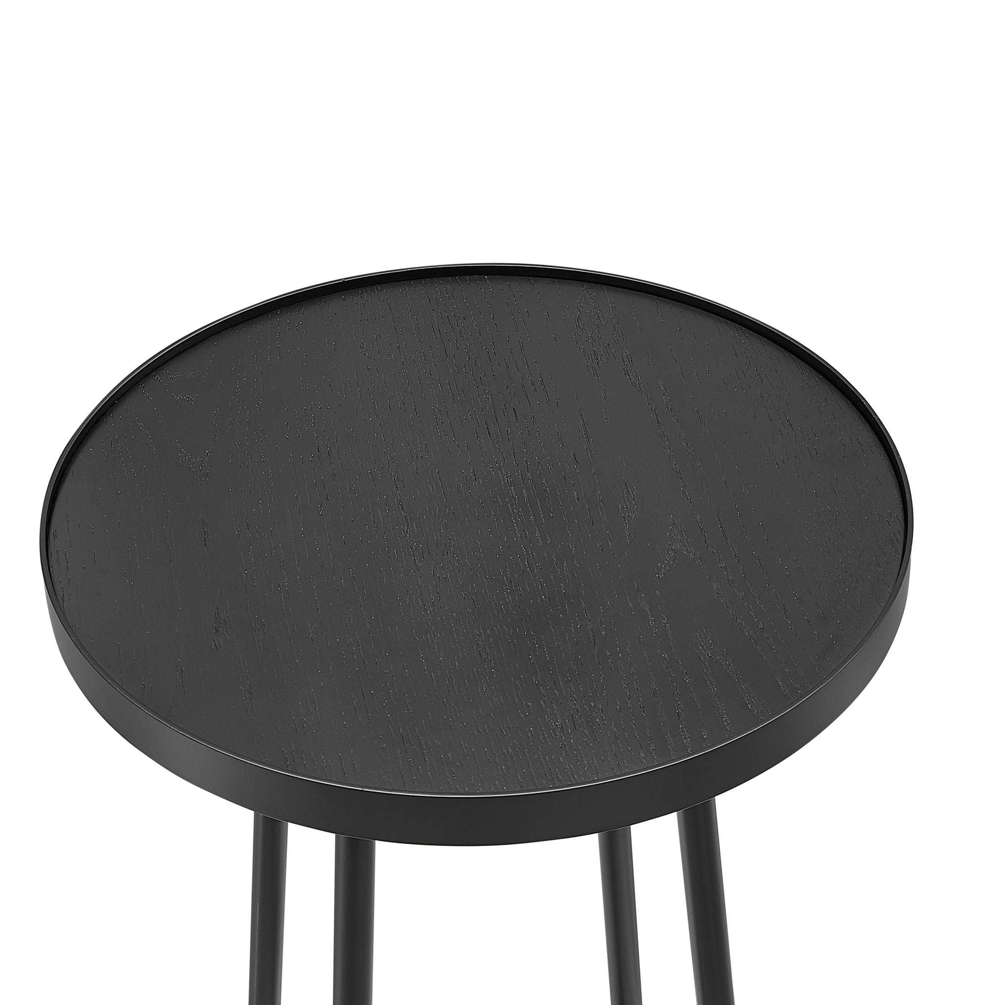 Ranlo - Round Accent Table With Geometric Legs - Black by HouseOfZazla