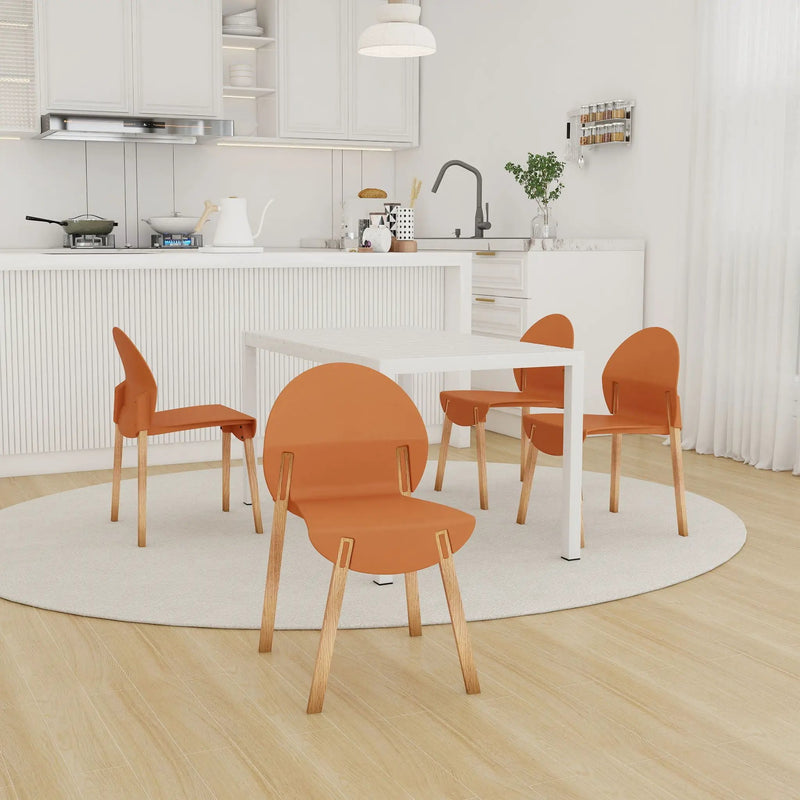 4 Piece Set Of Single Chairs With Long Table by Unique Piece Furniture