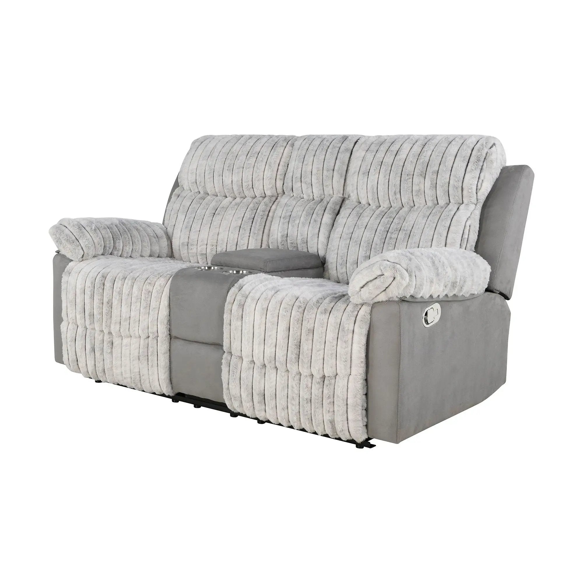 Bruni - Console Reclining Loveseat With Manual Recline by HouseOfZazla