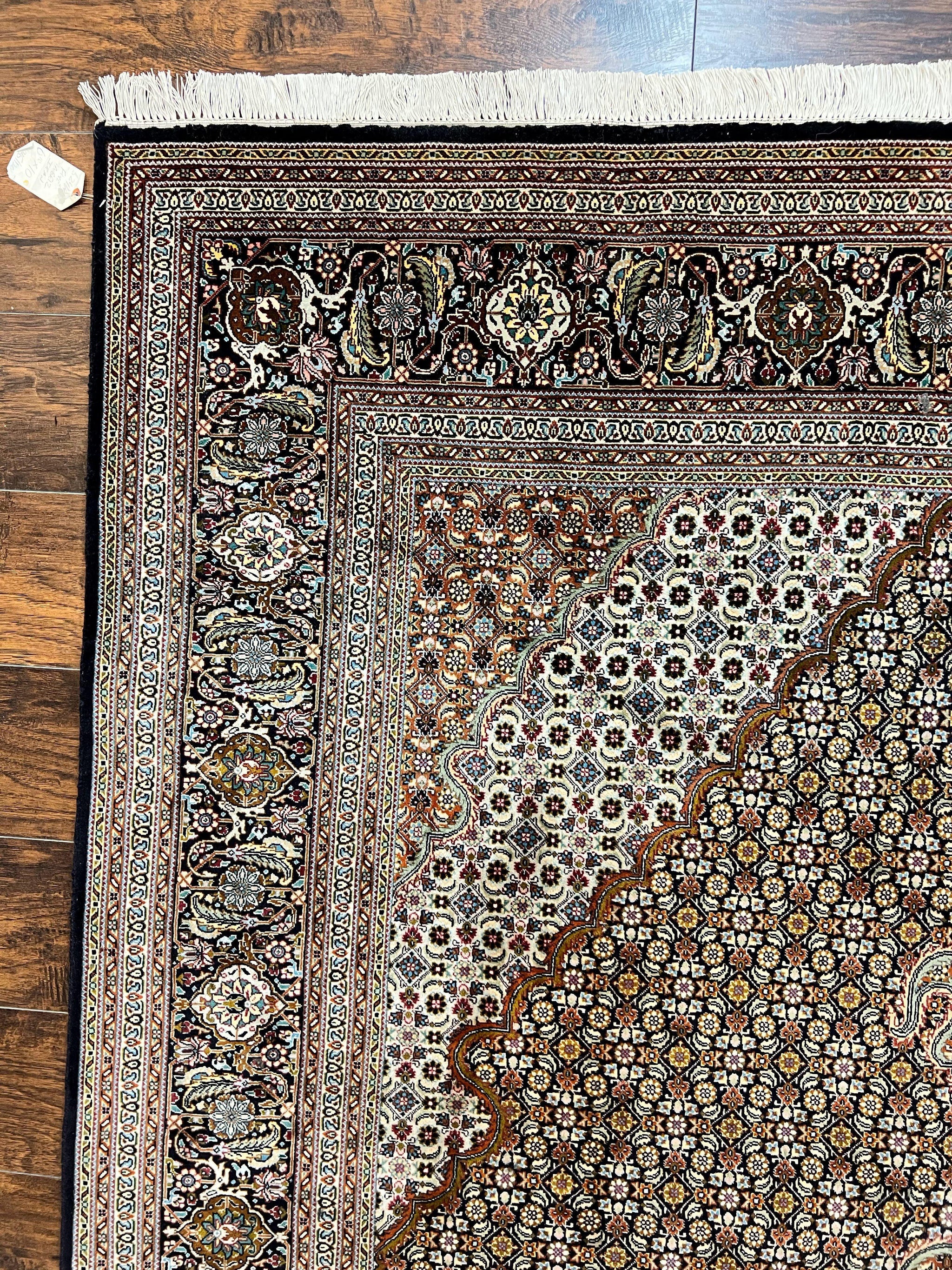 Wonderful Persian Tabriz Rug 7x10 ft, Very Fine 50 Raj 350 KPSI Oriental Carpet, Herati Mahi Pattern, Authentic Hand Knotted Handmade Wool Vintage by Jewel Rugs