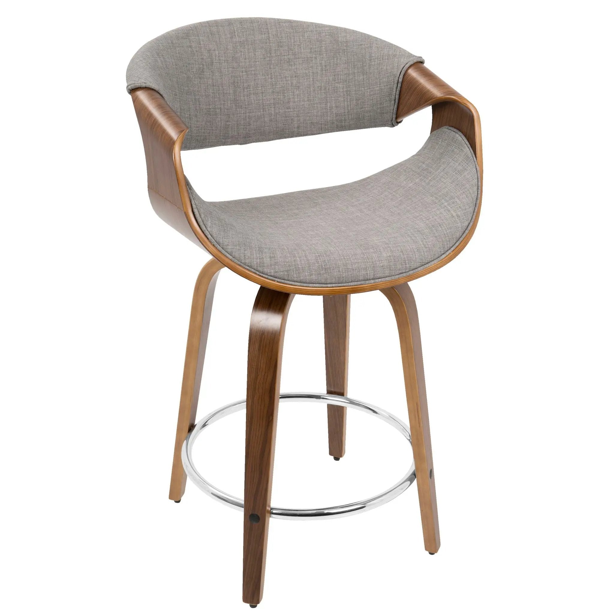 Curvini - Mid Century Modern Counter Stool (Set of 2) by HouseOfZazla