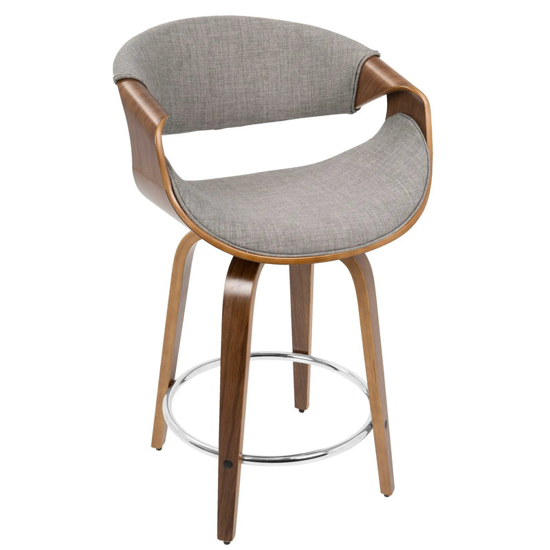 Curvini - Mid Century Modern Counter Stool (Set of 2) by HouseOfZazla