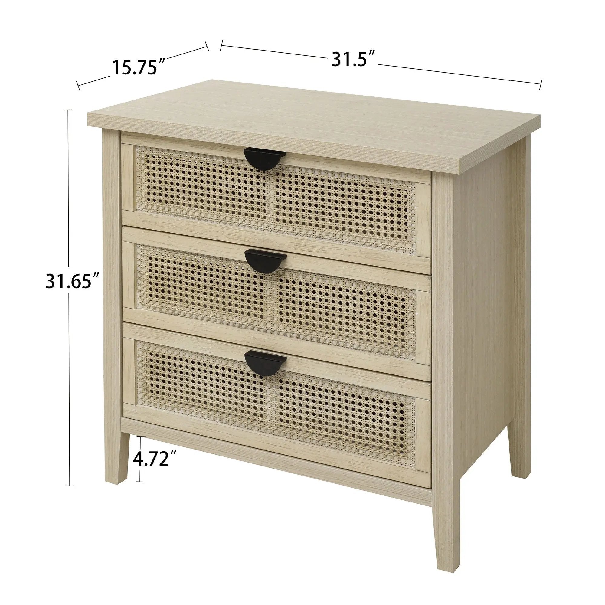 3 Drawer Cabinet, Suitable For Bedroom - Natural by HouseOfZazla