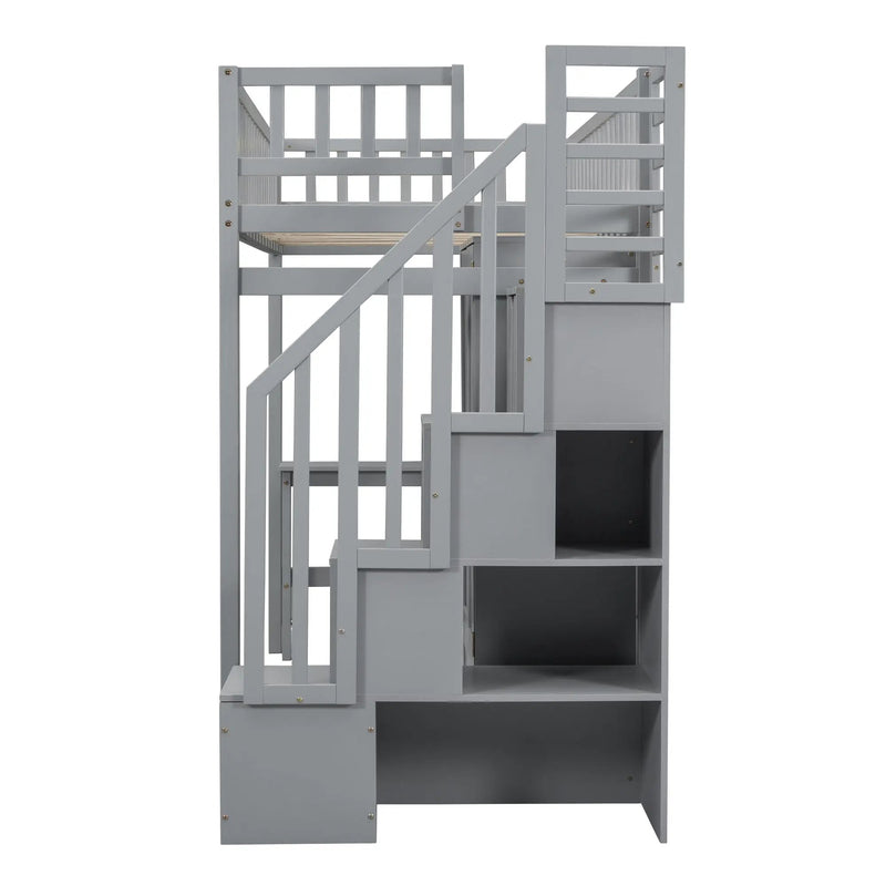 Loft Bed With Bookshelf, Drawers, Desk, And Wardrobe by HouseOfZazla
