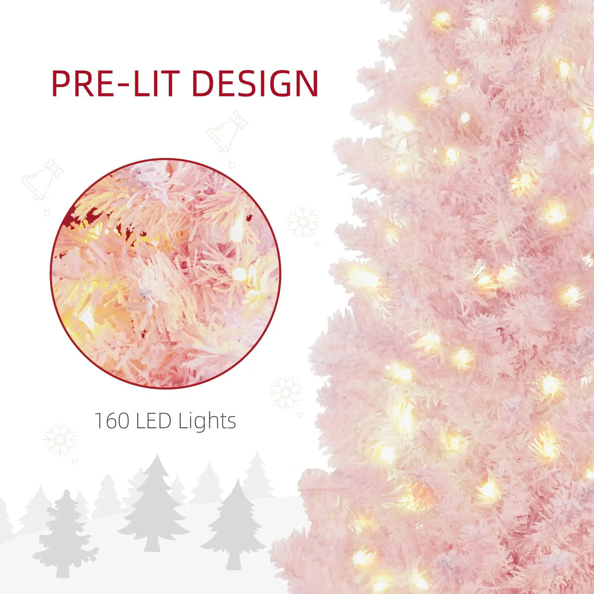 Pink 5ft Pencil Christmas Tree by HouseOfZazla