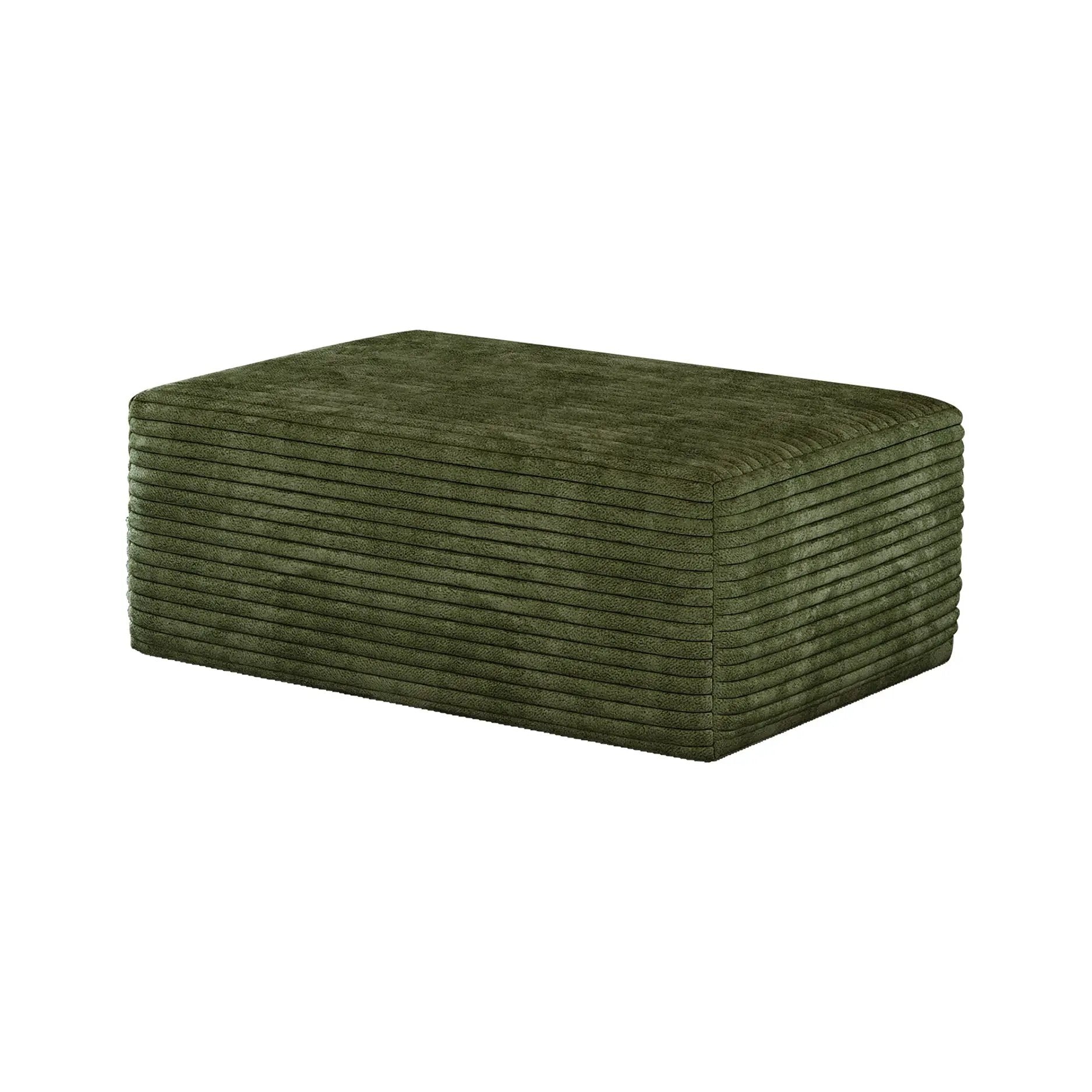 Green Plush Corduroy Sofa Ottoman by HouseOfZazla
