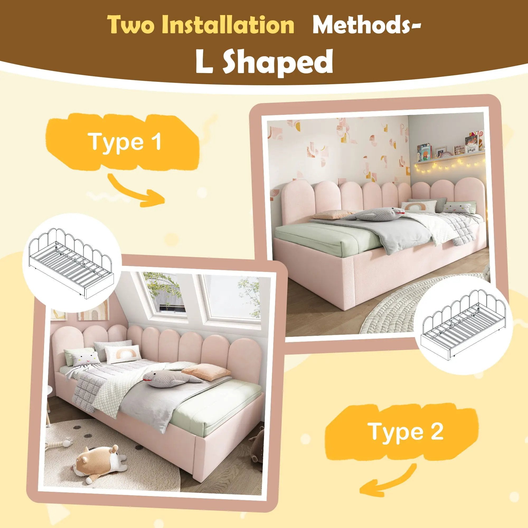 Upholstered Daybed With Metal Slatted Base by HouseOfZazla