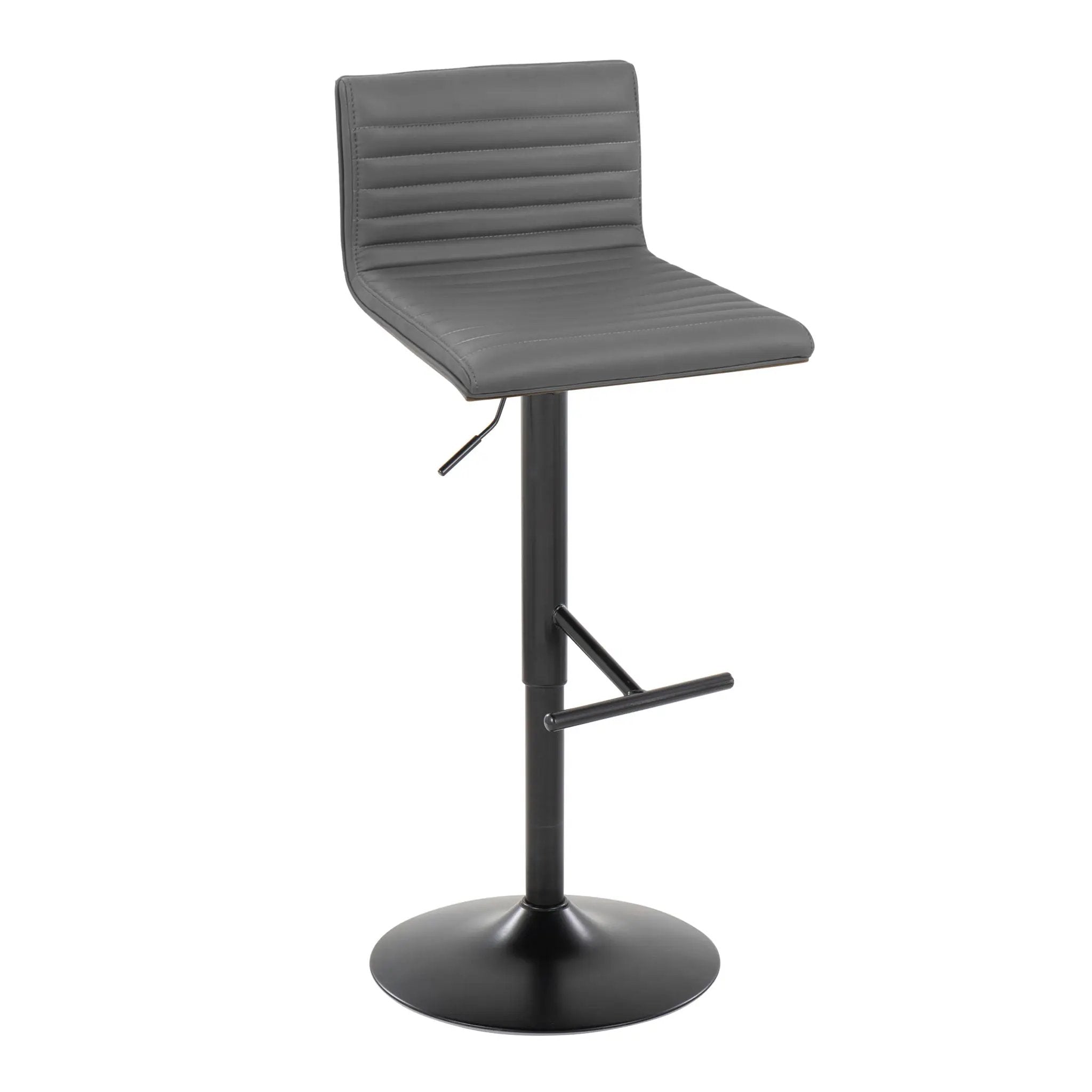 Mason - Contemporary Adjustable Barstool With Swivel With Straight T Footrest (Set of 2) by HouseOfZazla