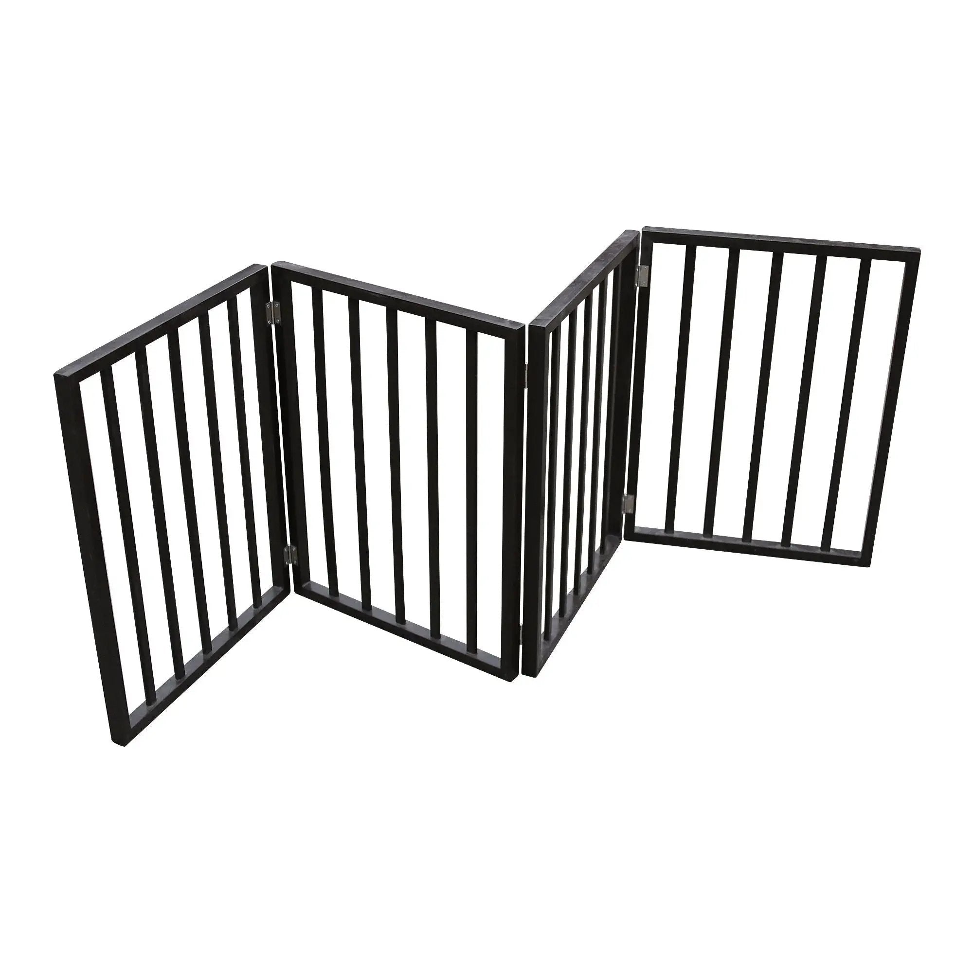 Pet Gate Dog Gate For Doorways, Stairs Or House Freestanding, Folding - Dark Brown by HouseOfZazla