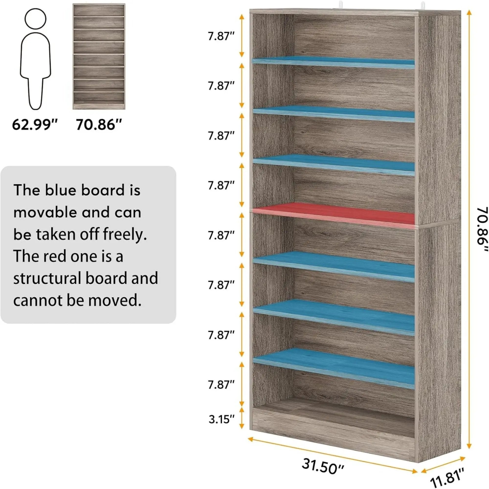 9 Tier Freestanding Shoe Cabinet with Open Design by HouseOfZazla