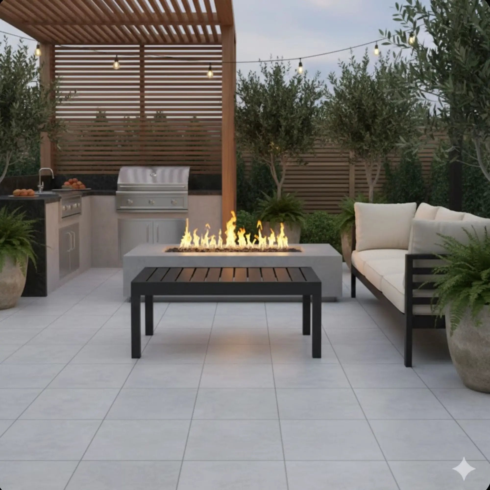 All Weather Slatted Outdoor Coffee Table For Garden - Black by HouseOfZazla