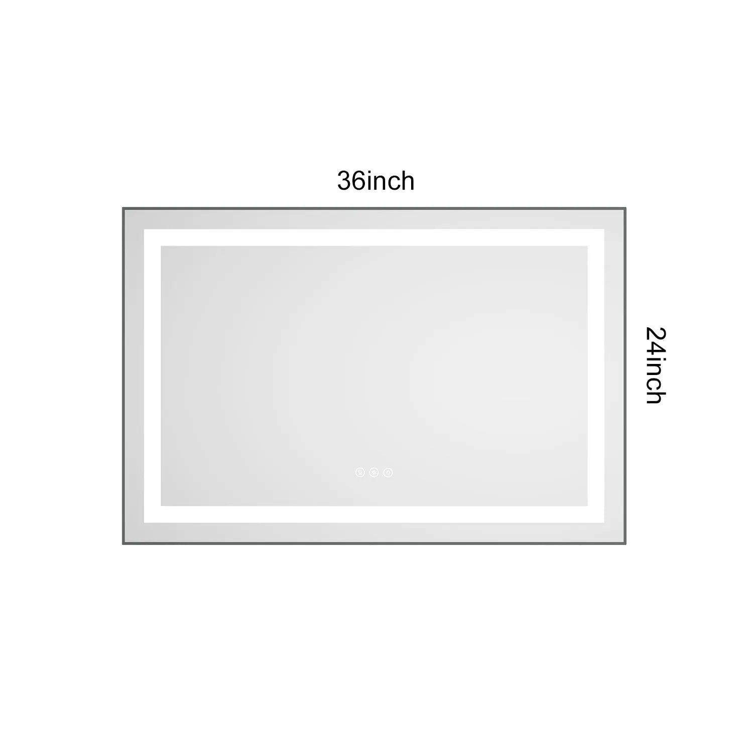 36" x 24" LED Bathroom Mirror with Front and Backlight by HouseOfZazla