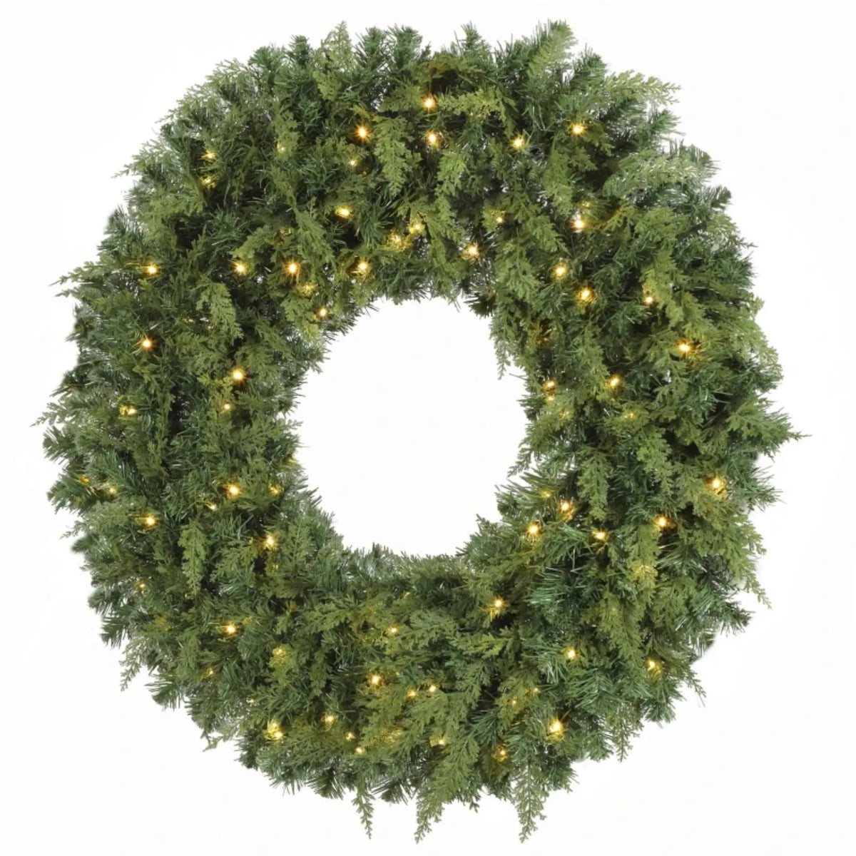 48-Inch Pre-Lit Crestwood Spruce Artificial Christmas Wreath, photo 6 of 8
