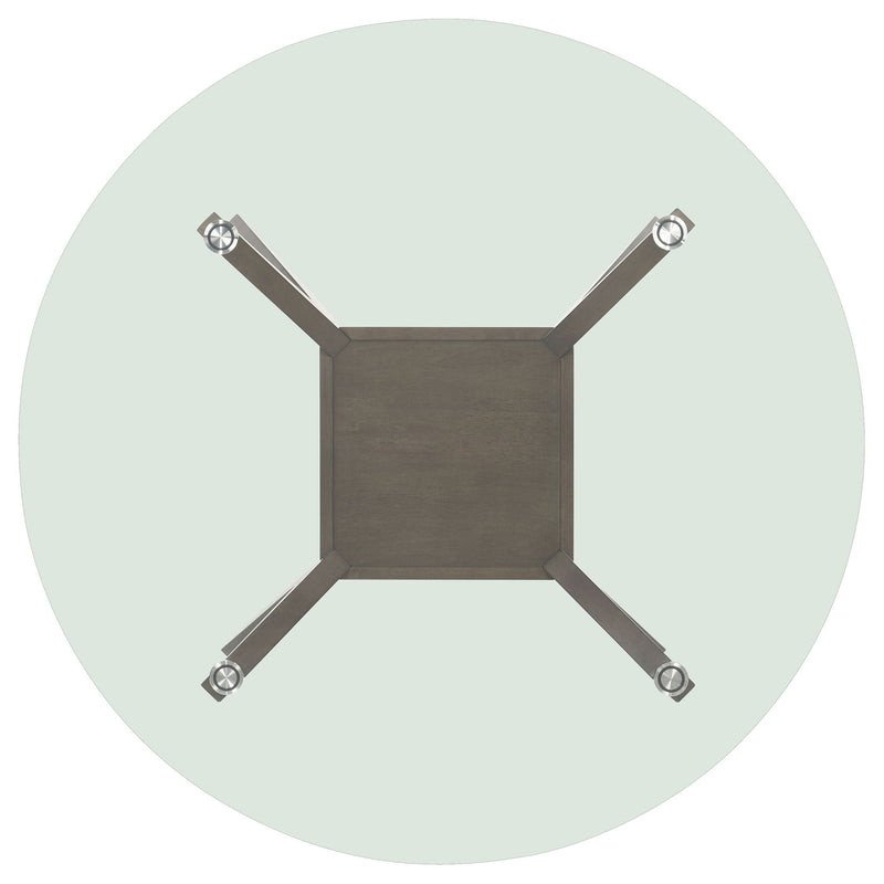 Flynn - Round Glass Top Dining Table - Brown