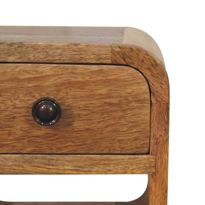 Mini California Curved Nightstand Wth Lower Slot by Unique Piece Furniture