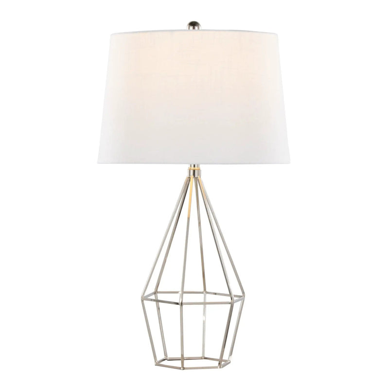 Diana - Contemporary Table Lamp (Set of 2) - Polished Nickel / Black Satin by HouseOfZazla