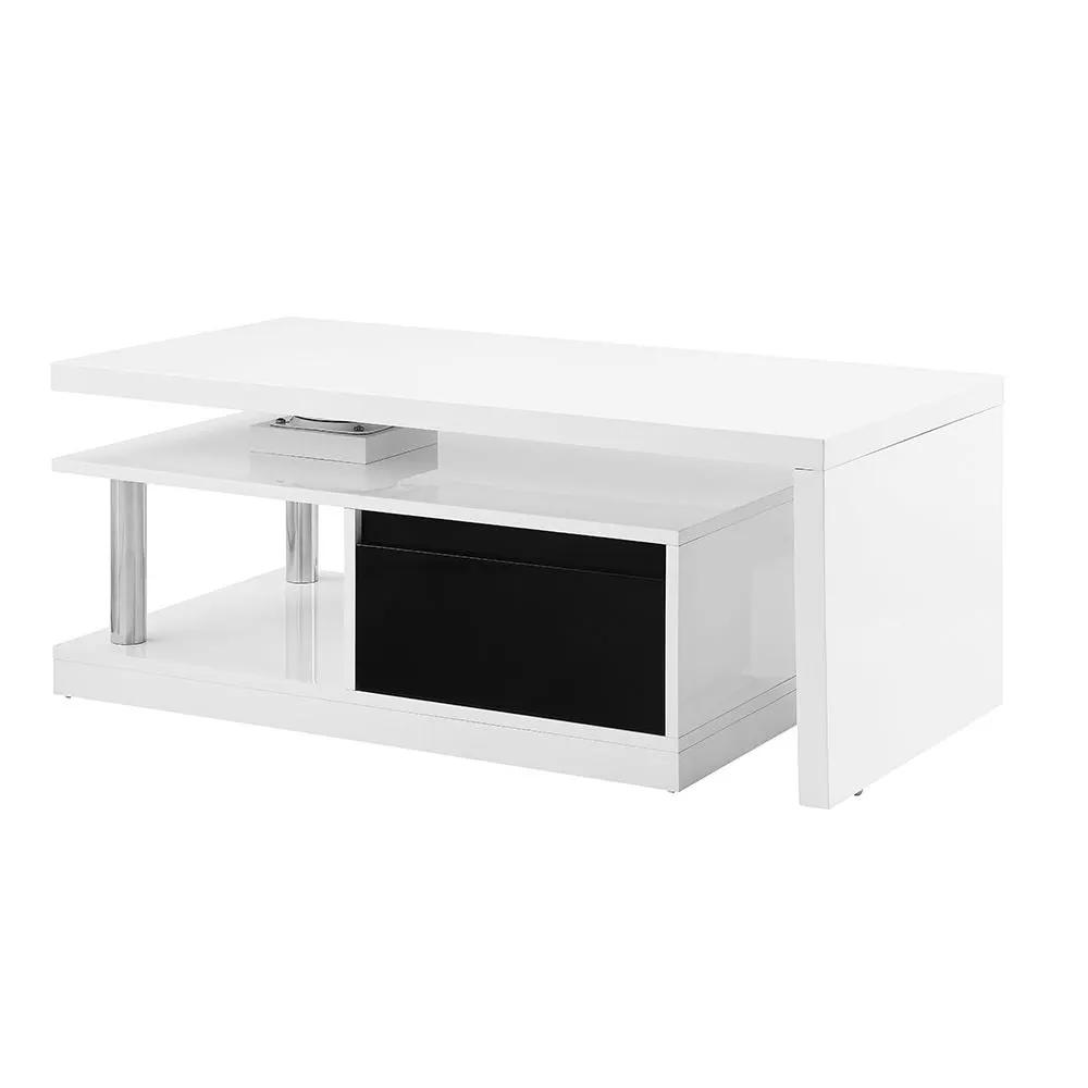 Buck II - Coffee Table With Swivel Top - White & Black High Gloss by Unique Piece Furniture