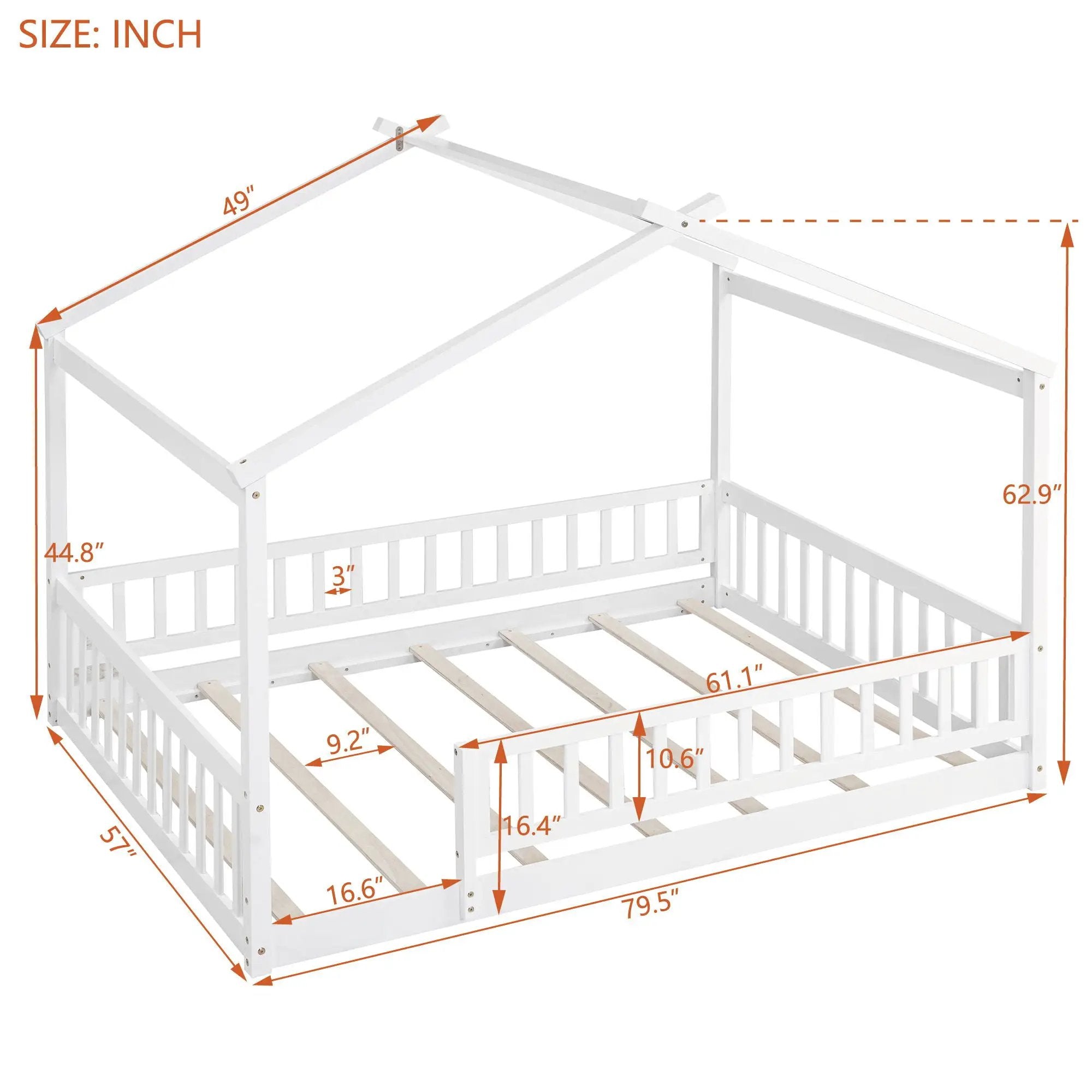 Bed House Bed Frame With Fence by Unique Piece Furniture