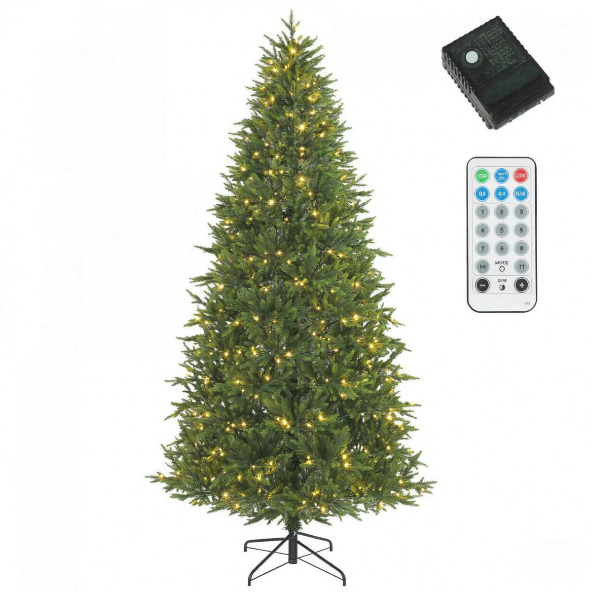 7.5-Foot Hinged Nordmann Fir Prelit Christmas Tree, photo 8 of 9