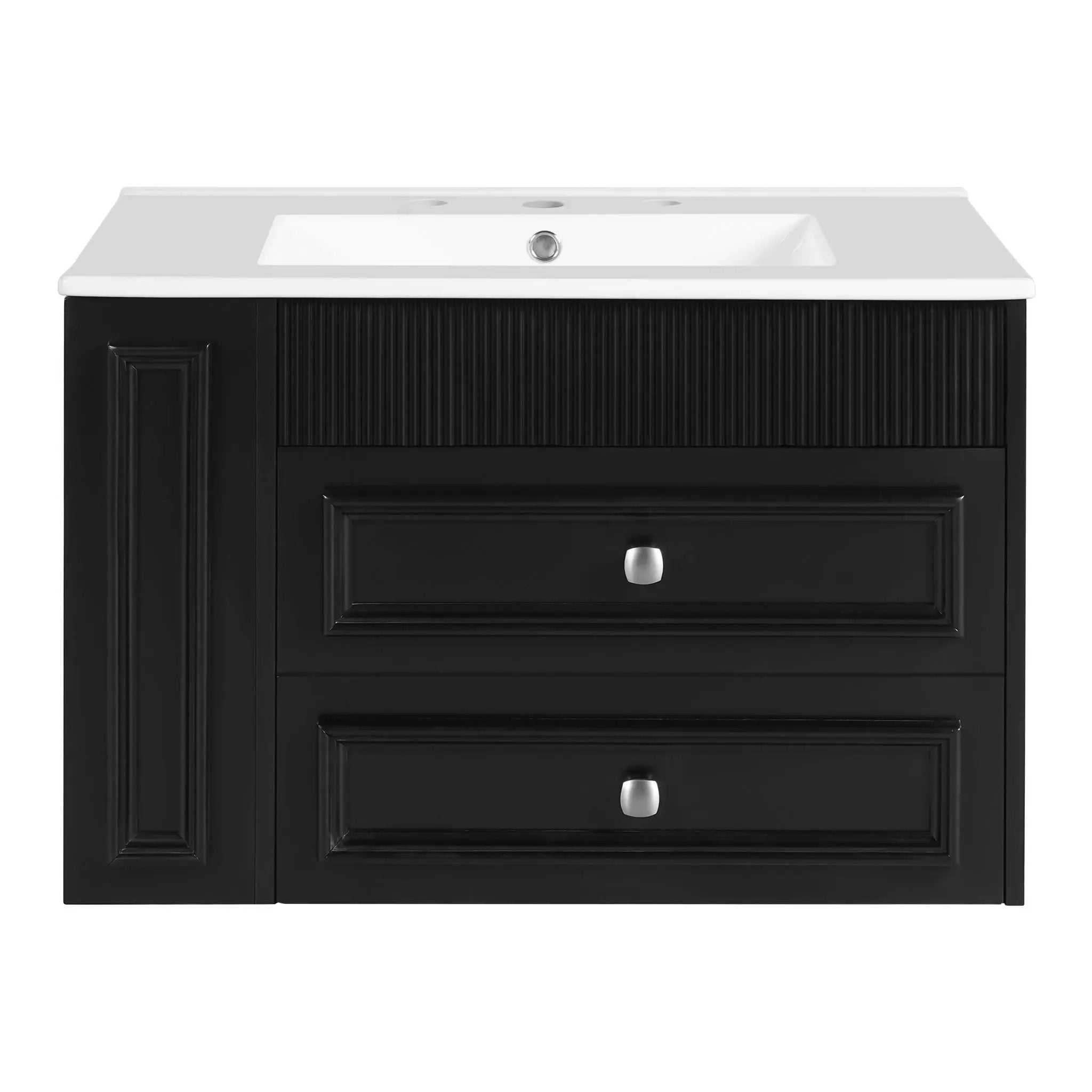 Wall Mounted Bathroom Vanity With 2 Drawers, Sink, Floating Storage Unit by Unique Piece Furniture