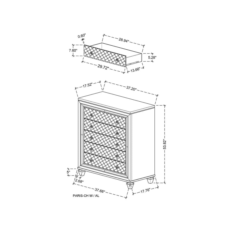 Cross - Glam Chest - Champagne by Unique Piece Furniture