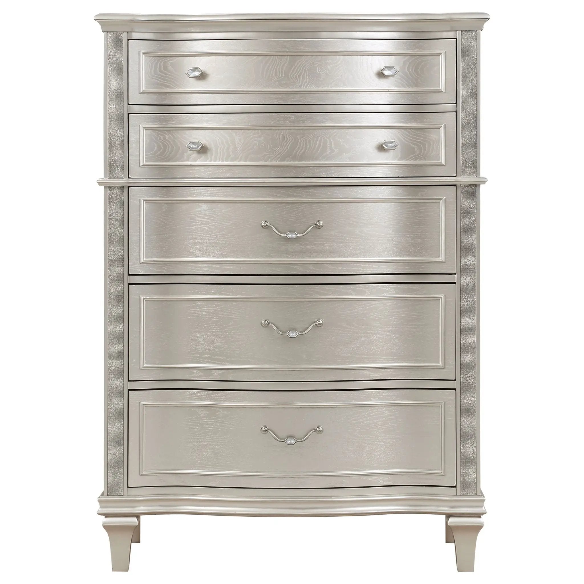 Katerina - 5 Drawer Chest With Hidden Drawer - Oak