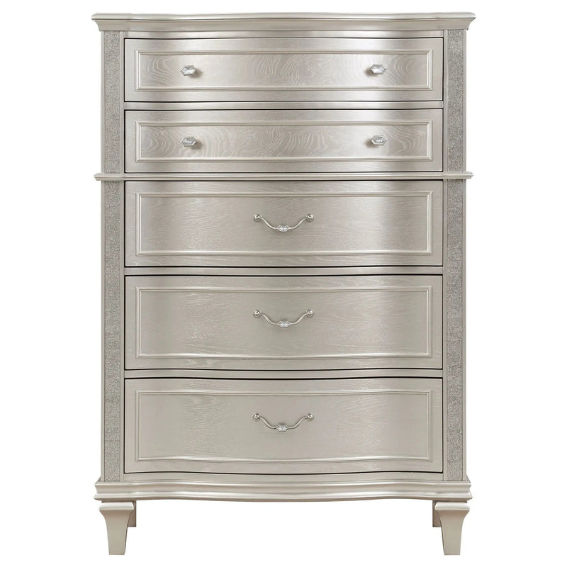 Katerina - 5 Drawer Chest With Hidden Drawer - Oak